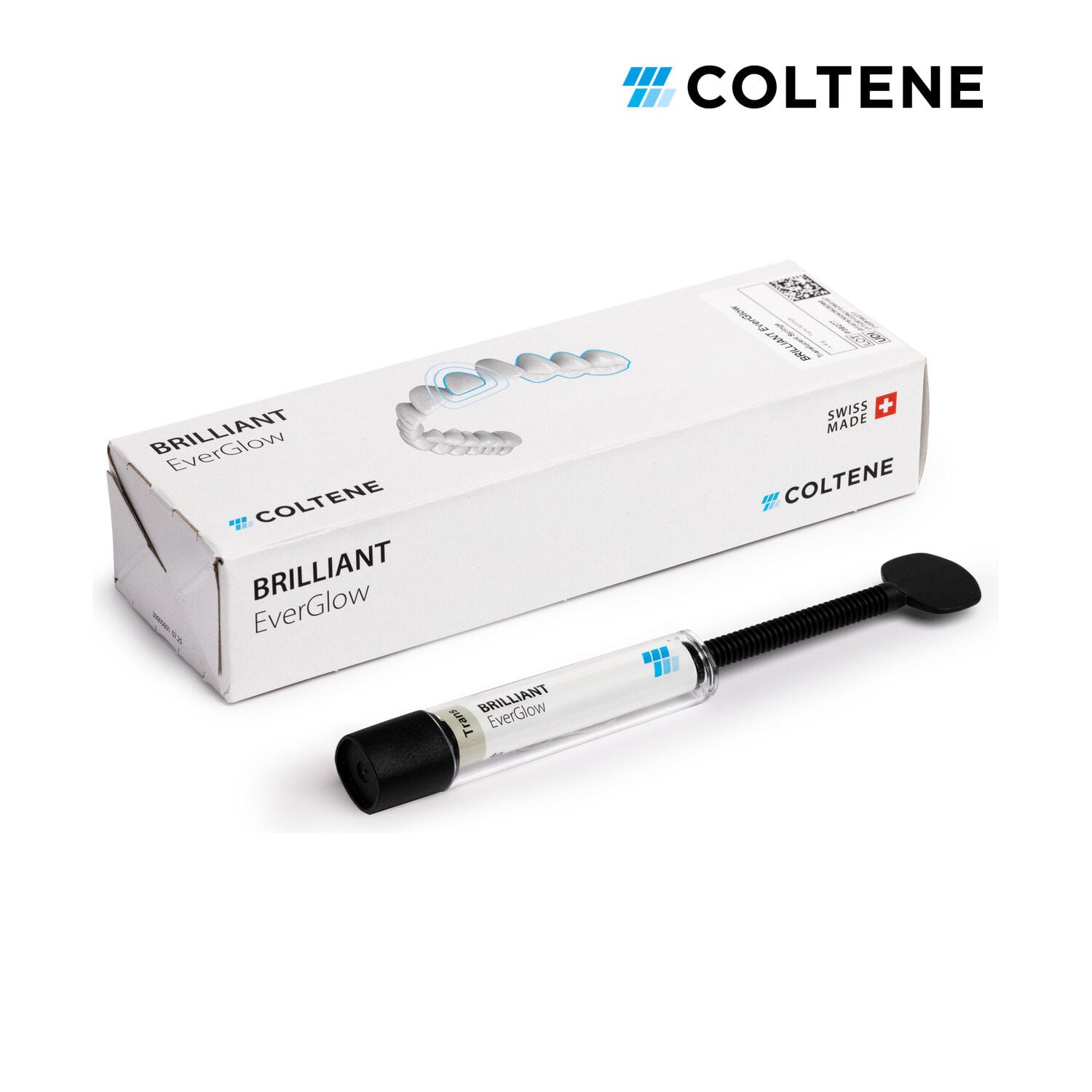 Coltene BRILLIANT EverGlow universal kompozit, Translucent (Trans) renk, 1 x 4 g şırınga ve kutu