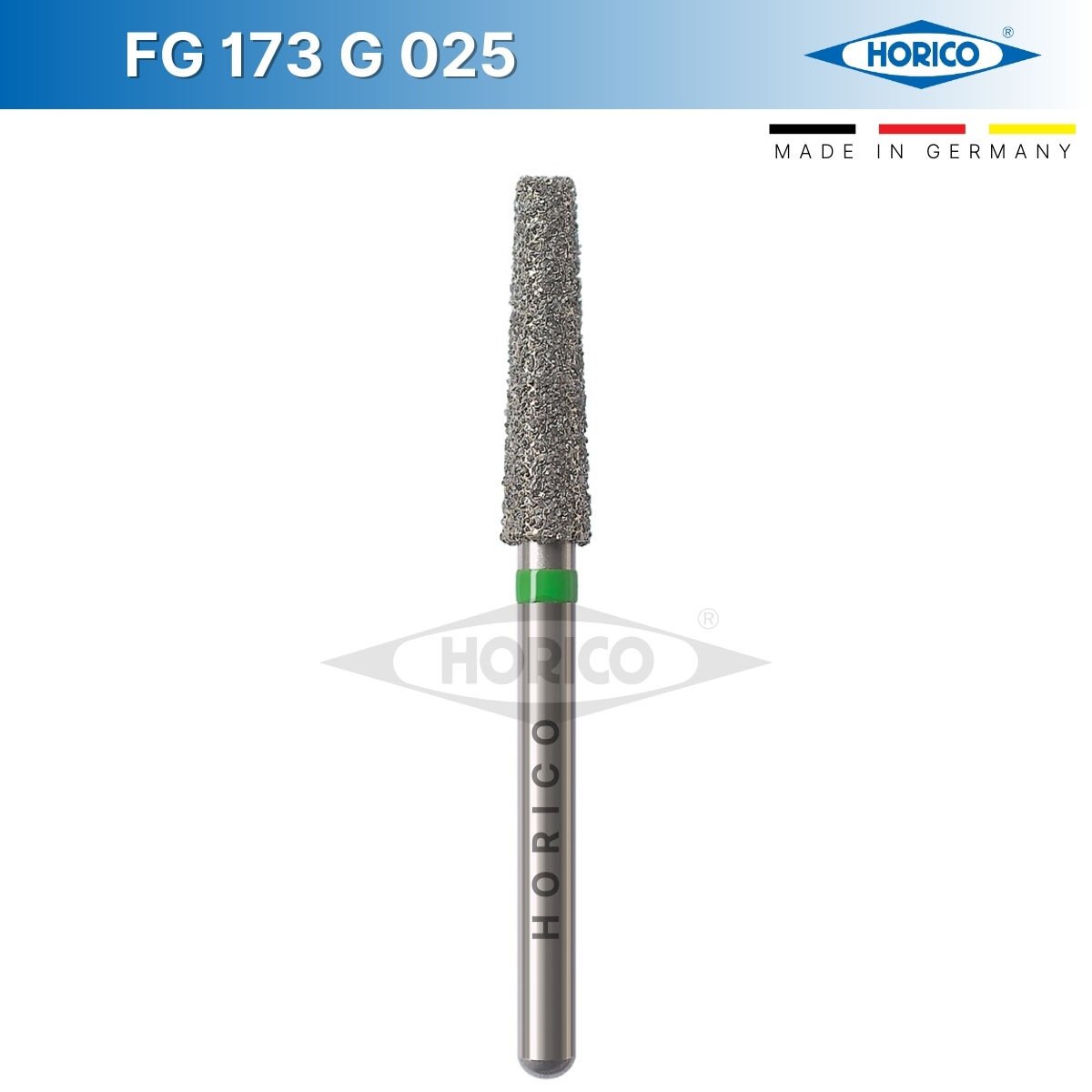 Konik Düz Uç Frez - Horico FG 173 Yeşil - Coarse - 025