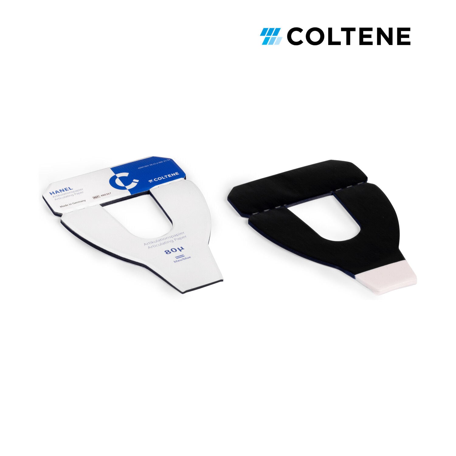 Coltene Hanel artikülasyon kağıdı 80 µ, at nalı, 72 yaprak, mavi