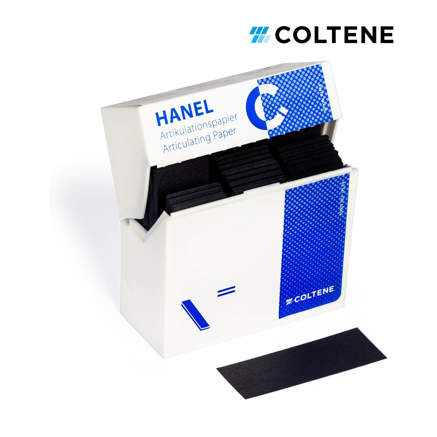 Coltene Hanel artikülasyon kağıdı 200 µ, mavi, 18 × 50 mm şerit, 300 yaprak