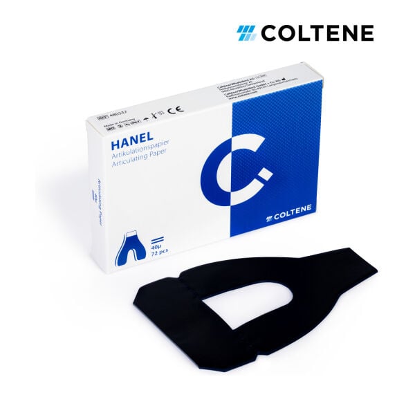 Coltene Hanel artikülasyon kağıdı 40 µ, at nalı, 72 yaprak, mavi (ambalaj)