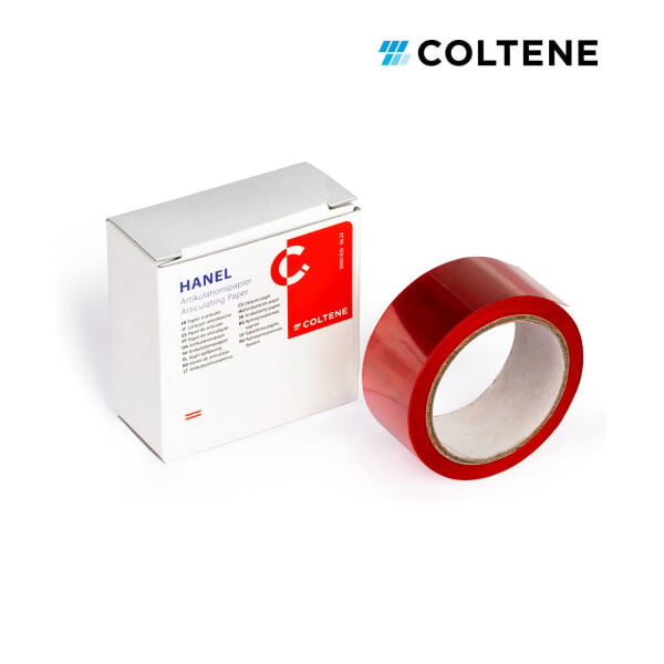 Coltene Hanel artikülasyon kağıdı 40 µ, 22 mm × 15 m rulo, kırmızı