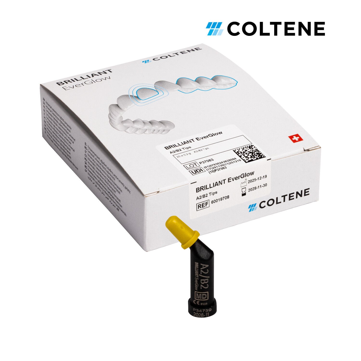 Coltene BRILLIANT EverGlow universal kompozit, A2/B2 renk, 20 x 0,2 g kompül kutusu