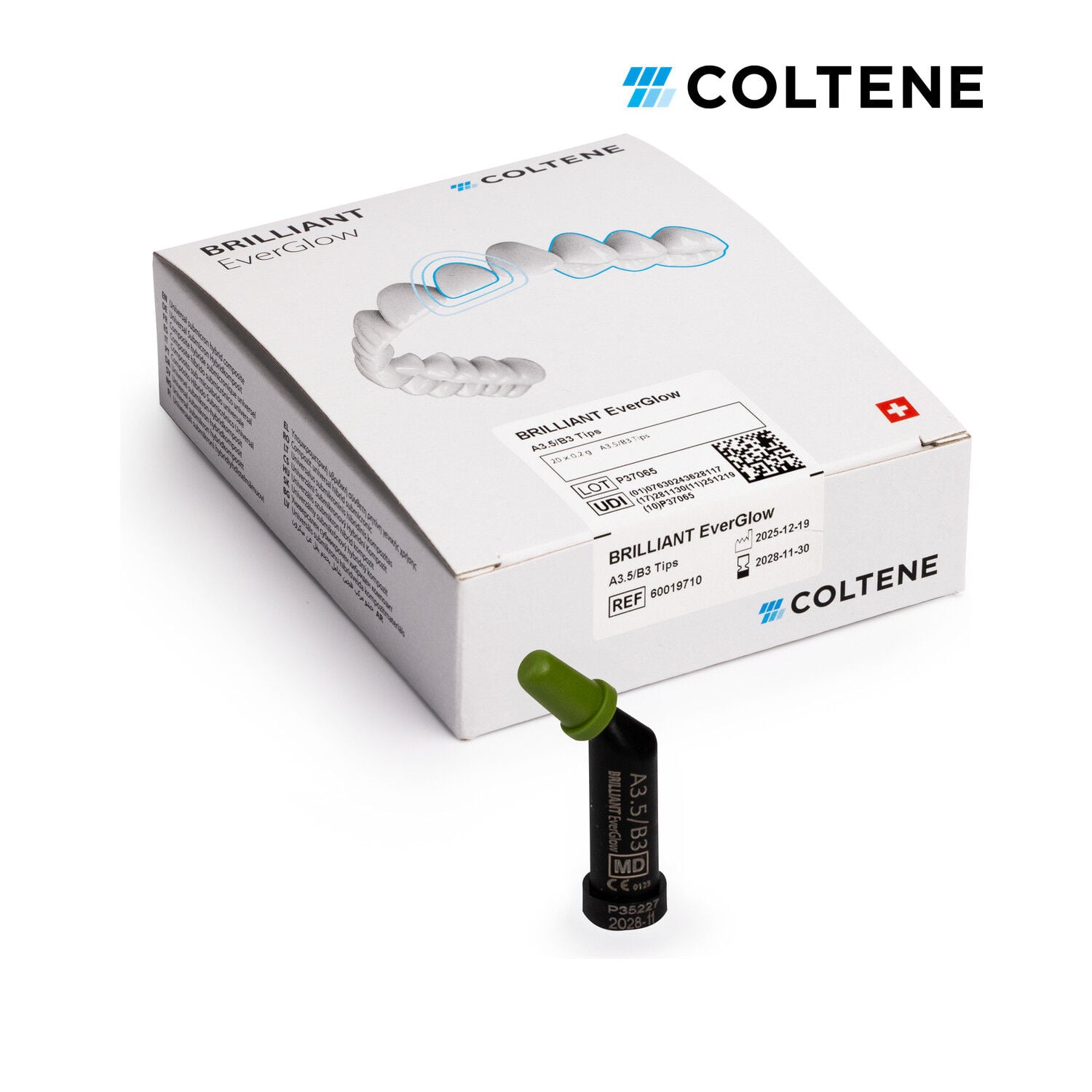 Coltene BRILLIANT EverGlow universal kompozit, A3.5/B3 renk, 20 x 0,2 g kompül kutusu
