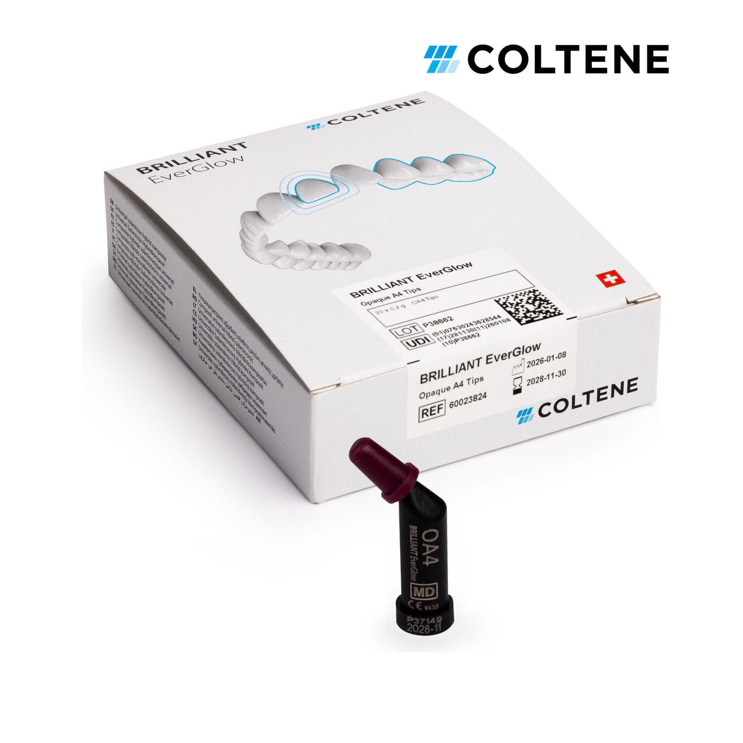 Coltene BRILLIANT EverGlow universal kompozit, Opaque A4 (OA4) renk, 20 x 0,2 g kompül kutusu