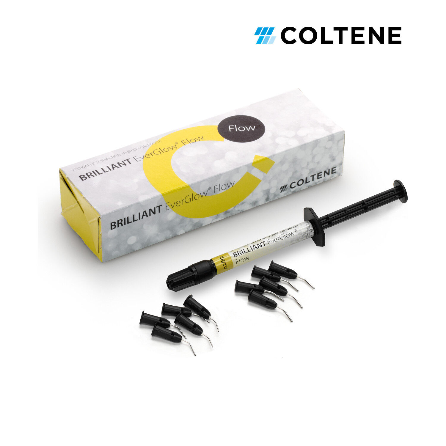 Coltene BRILLIANT EverGlow Flow akışkan kompozit, A2/B2 renk, 1 x 2 g şırınga