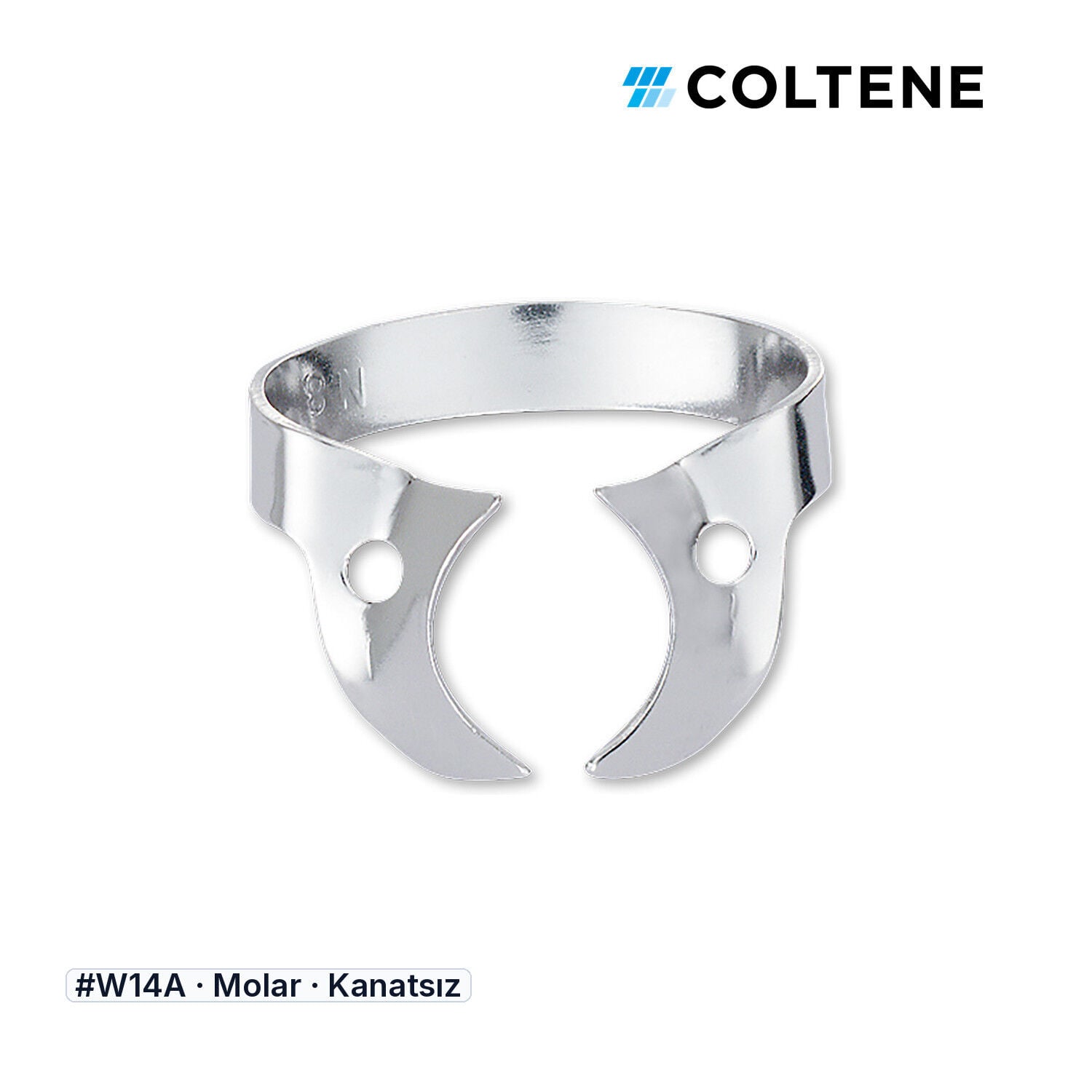 Coltene HySolate Gloss Kanatsız Rubber Dam Klempi, #W14A