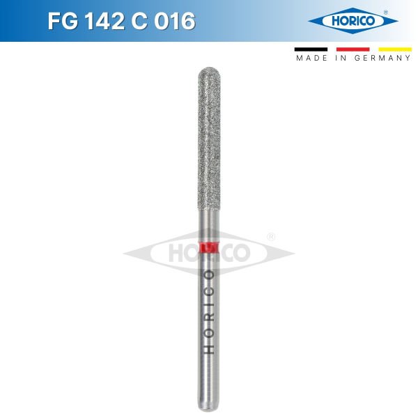 Silindir Elmas Frez - Horico FG 142 Kırmızı - Fine - 016