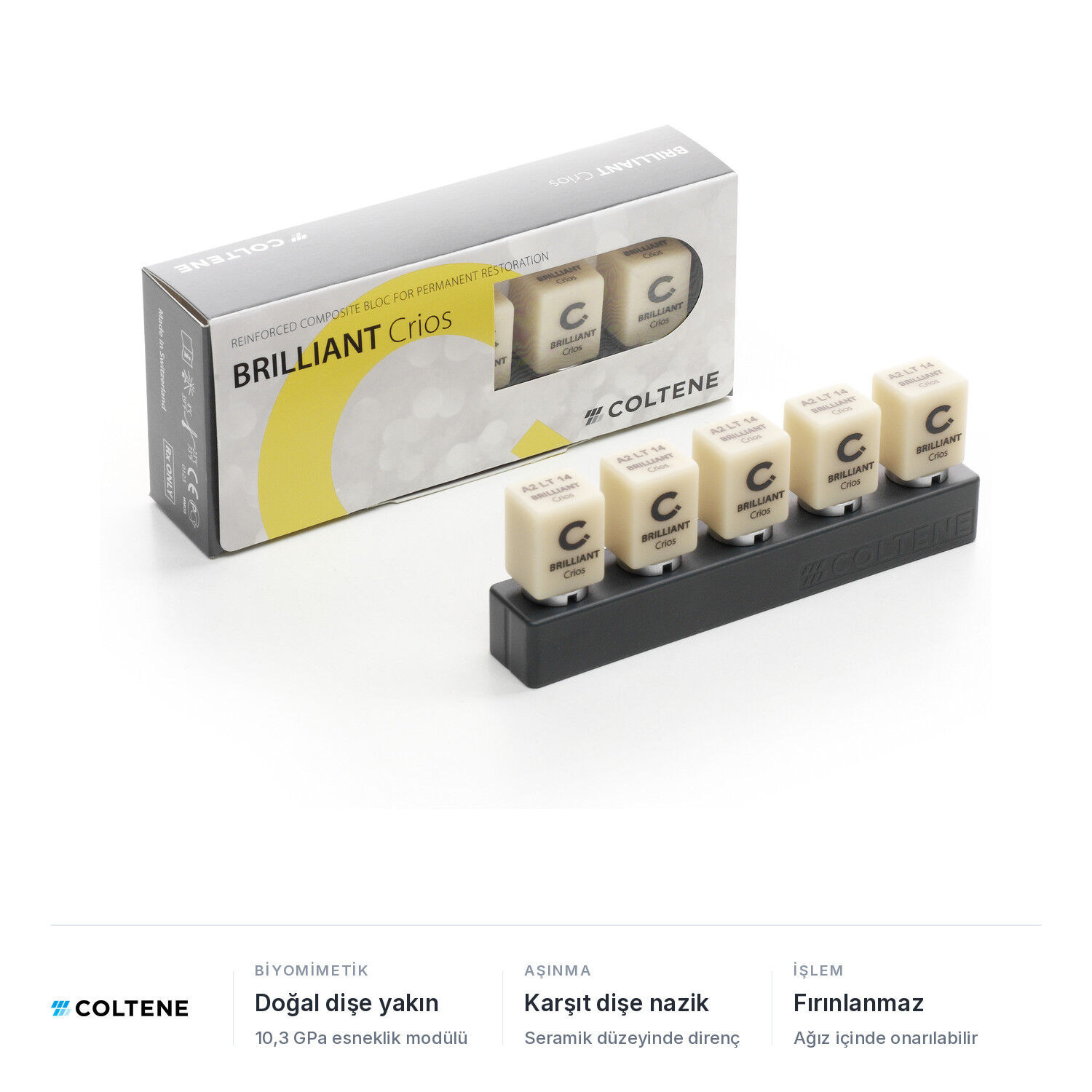 Coltene BRILLIANT Crios CAD/CAM Kompozit Blok, CEREC 12