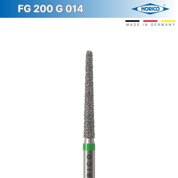 Konik Yuvarlak Uç Frez - Horico FG 200 Yeşil - Coarse - 014