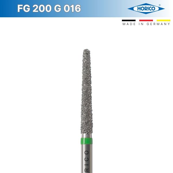 Konik Yuvarlak Uç Frez - Horico FG 200 Yeşil - Coarse - 016