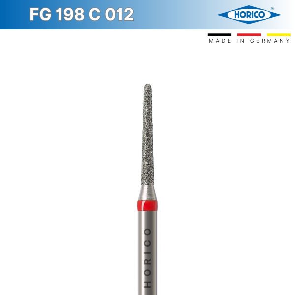 Konik Yuvarlak Uç Frez - Horico FG 198 Kırmızı - Fine - 012