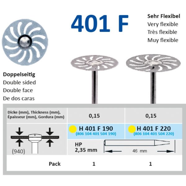 Süper Esnek Elmas Separe - X-Fine - Horico - H 401 F 190