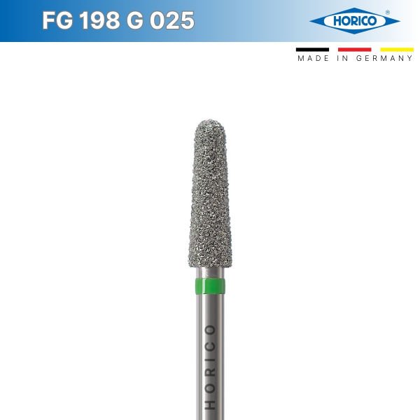 Konik Yuvarlak Uç Frez - Horico FG 198 Yeşil - Coarse - 025