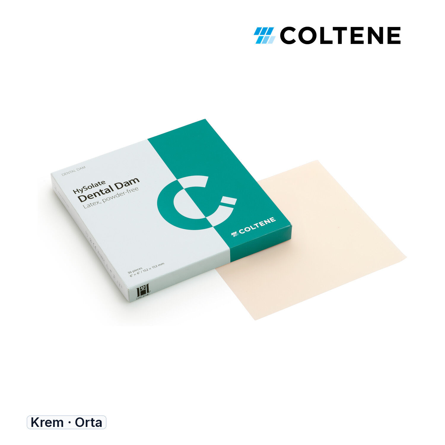 Coltene HySolate Lateks Rubber Dam Lastiği, Krem - Orta