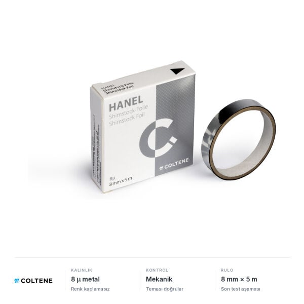 Coltene Hanel Shimstock folyosu 8 µ, 8 mm × 5 m