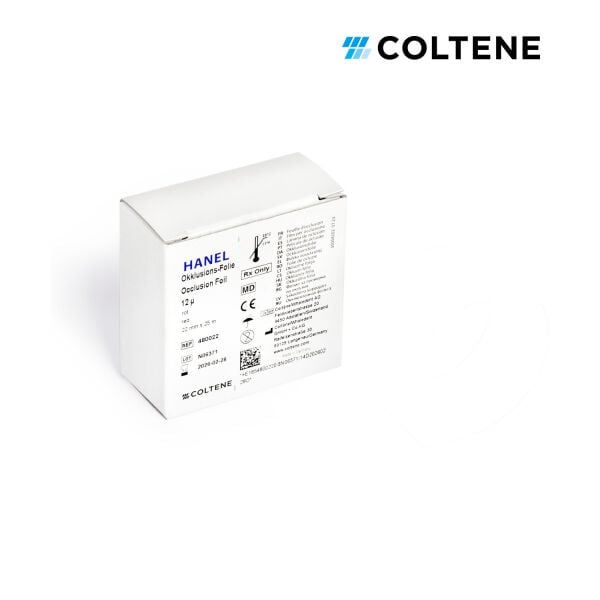 Coltene Hanel oklüzyon folyosu 12 µ, tek taraflı, 22 mm × 25 m, kırmızı (ambalaj)