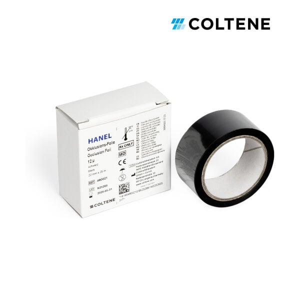 Coltene Hanel oklüzyon folyosu 12 µ, tek taraflı, 22 mm × 25 m, siyah