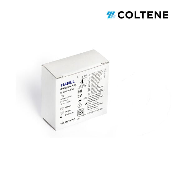 Coltene Hanel oklüzyon folyosu 12 µ, çift taraflı, 22 mm × 25 m, siyah (ambalaj)