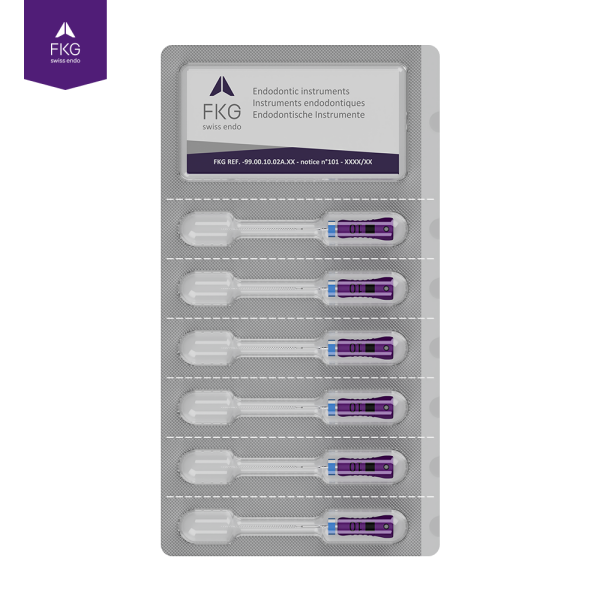 FKG K-File ISO 10, 21 mm, 6'lı steril blister — blister ambalaj