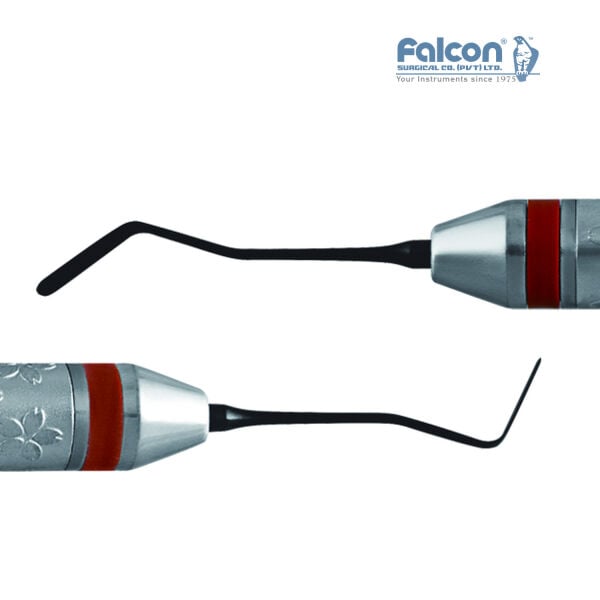 Flower-Line Applicator, non-stick siyah kaplamalı uçların yakın çekimi