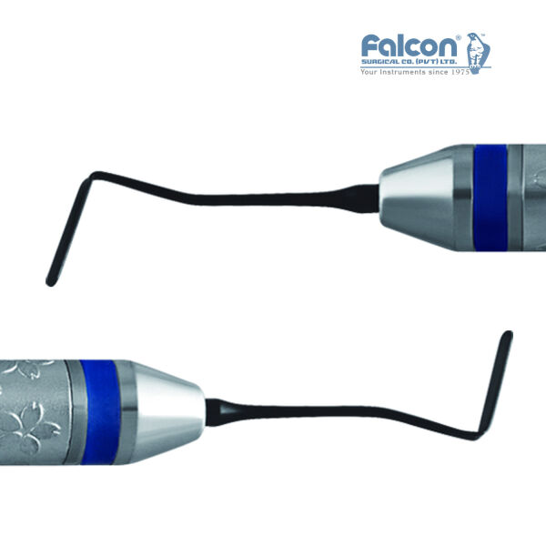 Flower-Line Applicator Twist, non-stick siyah kaplamalı uçların yakın çekimi
