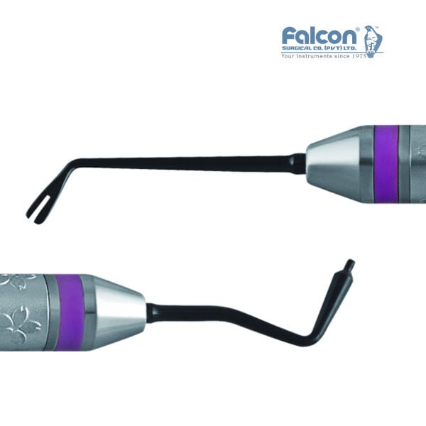 Flower-Line Posterior Measurer, non-stick siyah kaplamalı uçların yakın çekimi