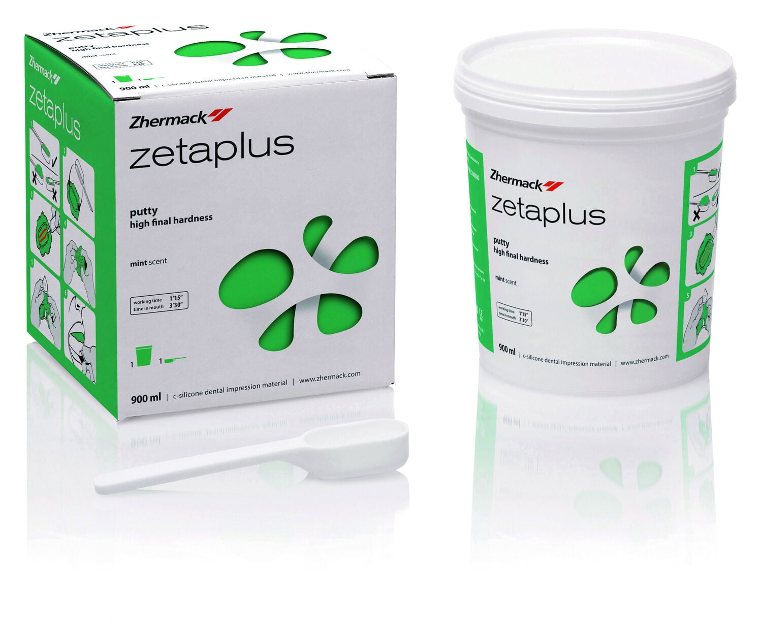 Zhermack Zetaplus C tipi silikon putty 900 ml kavanoz ve ölçü kaşığı