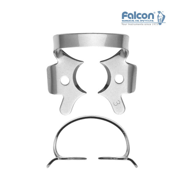 Falcon kanatlı rubber dam klempi #3, paslanmaz çelik